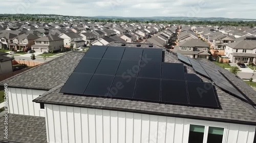 Wallpaper Mural Modern house with solar panels on the roof showcasing renewable energy solutions Torontodigital.ca