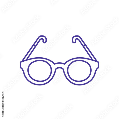 Simple Line Art Eyeglasses Icon, Minimalist Spectacles Outline