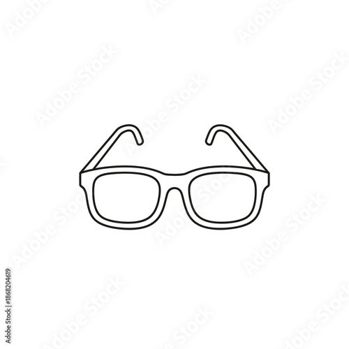 Simple Line Art Drawing of Modern Eyeglasses