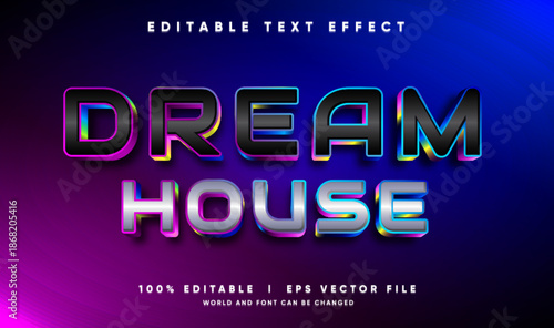 dream house vector text effect with modern style