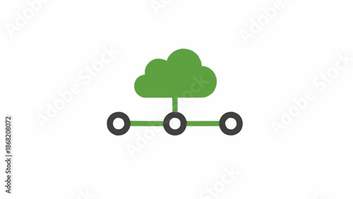 Green Cloud Connected to Wheels.