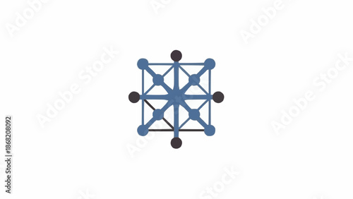 Molecular structure model blue atoms.