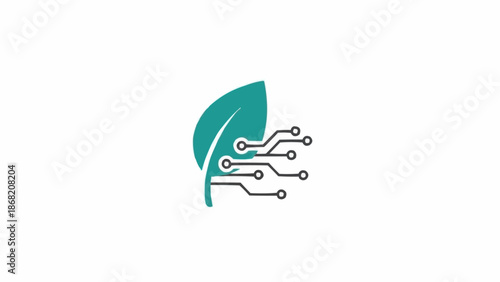Eco friendly technology leaf logo design.