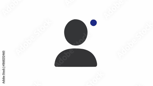Simple black person icon profile.