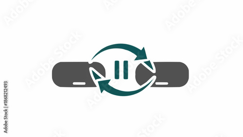 Pause button with circular arrows icon.