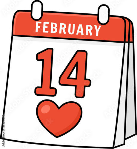 Valentine’s day calendar illustration