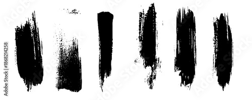 Set of grunge and ink stroke lines