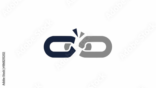 Breaking chain link symbol freedom.