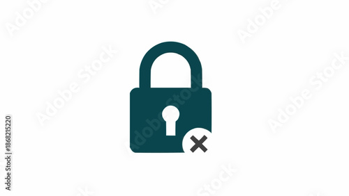Padlock with crossed out symbol security.