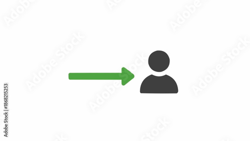 Person Icon with Green Arrow.