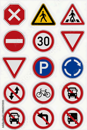 International Traffic and Road Safety Sign Collection for Driver Education