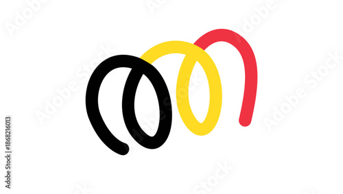 Belgium flag spiral, flat color illustration