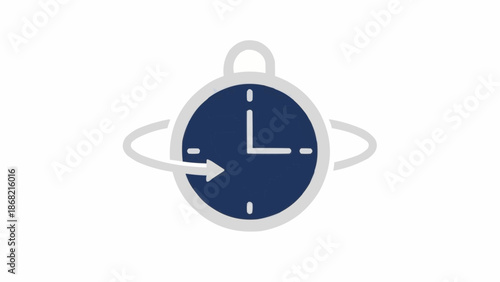 Modern stopwatch with white arrow.