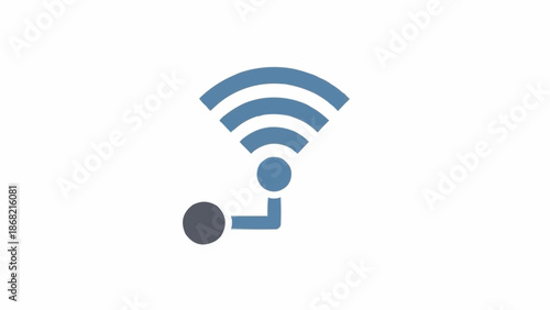 Wi-Fi symbol with connected device.