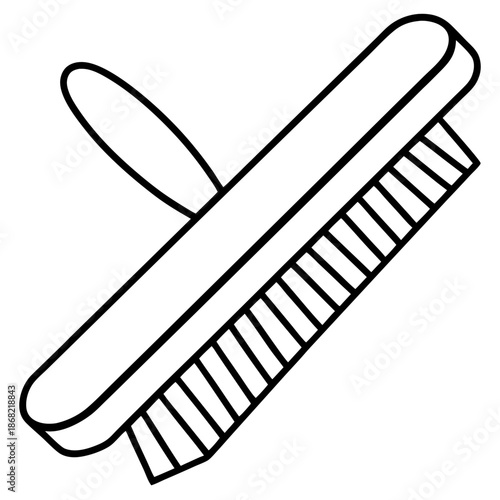 Scrub Brush line art vector