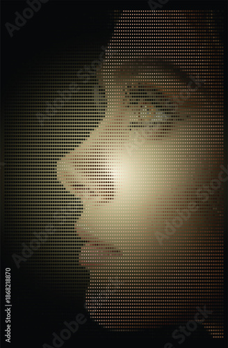 Abstract Portrait Face Detail Artistic Digital Rendering