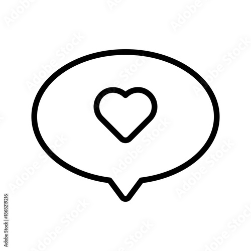 Valentine love message notification heart line art icon vector
