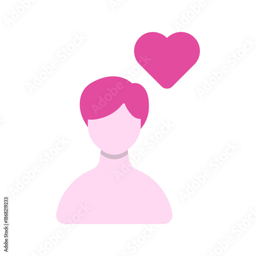 Romantic man holding heart love flat color icon
