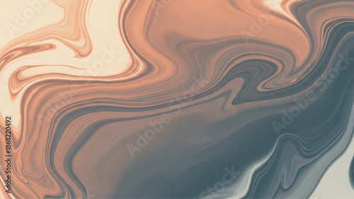 Abstract Marble Ink Gradient Background with Copper, Cream, and Slate Swirls
