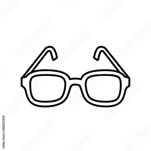 Simple line drawing of eyeglasses on a white background