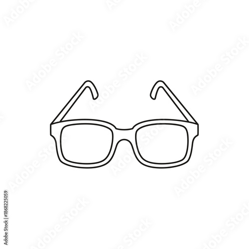 Simple outline drawing of eyeglasses on a white background.
