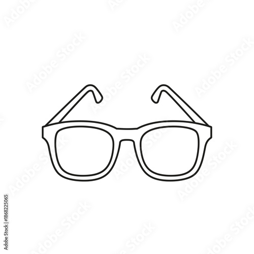 Simple Outline Drawing of Eyeglasses - Clean Vector Illustration