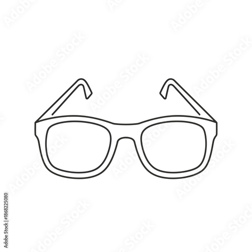 Simple outline drawing of eyeglasses on a white background