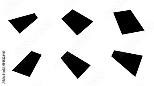 Abstract black shapes on white background for design and conceptual projects