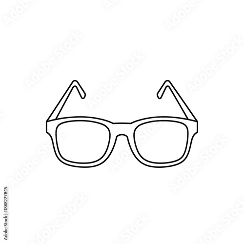 Simple Outline Drawing of Modern Eyeglasses