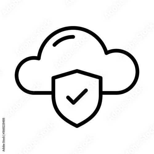 Cloud computing protect icon. Data privacy symbol
