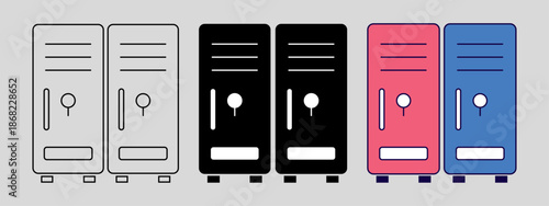 Locker icon logo set. thin line concept simple icon or design element.