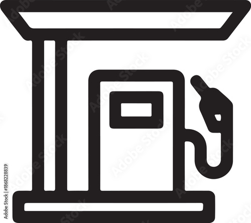 Gas Pump Icon, Fuel Station Symbol, Petrol Pump Illustration
