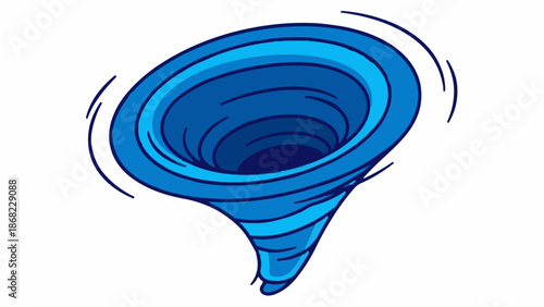 Blue vortex with swirling lines representing motion and force