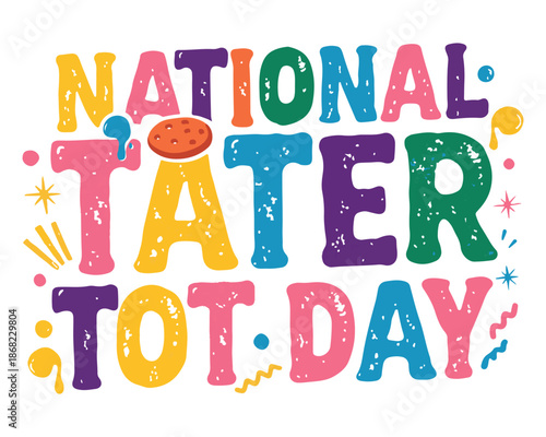 National Tater Tot Day Celebration Food Vector Illustration Isolated on White