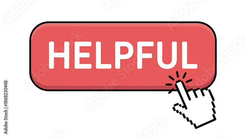 Clicking the helpful button on a digital interface for positive feedback or support