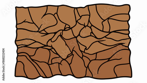 Abstract pattern of cracked, textured earth in various shades of brown