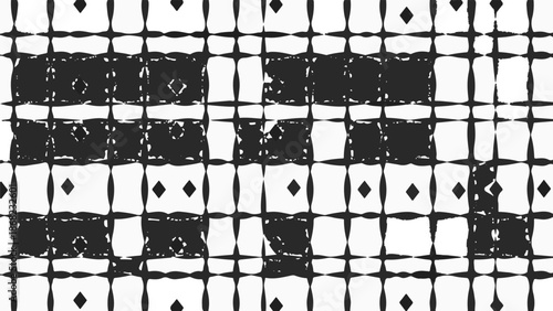 Abstract pattern with dark squares and diamond shapes within a grid