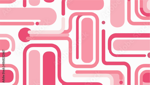 Abstract pink rounded lines and shapes create a modern, graphic pattern
