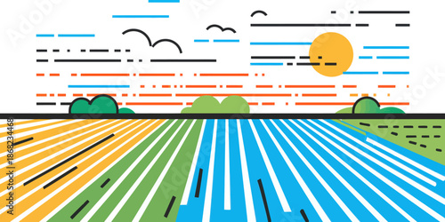 Agricultural Burning Smoke Pollution Rising Over Fields