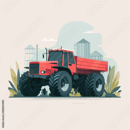 Agricultural Farm Truck Illustration Isolated