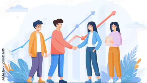 Business Success and Financial Freedom Illustration