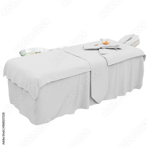  White spa Massage Bed Folded Towel