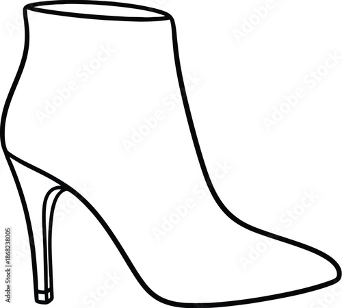 Simple line drawing of a high heel boot