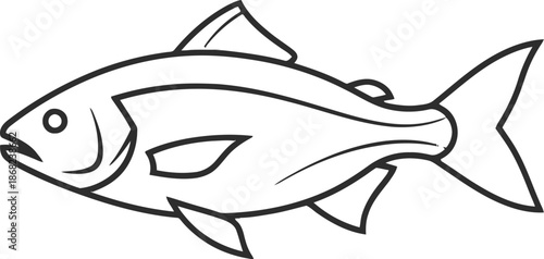 Simple line drawing of a fish
