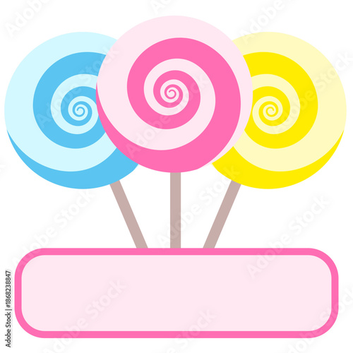 Vector simple swirly lollipop banner