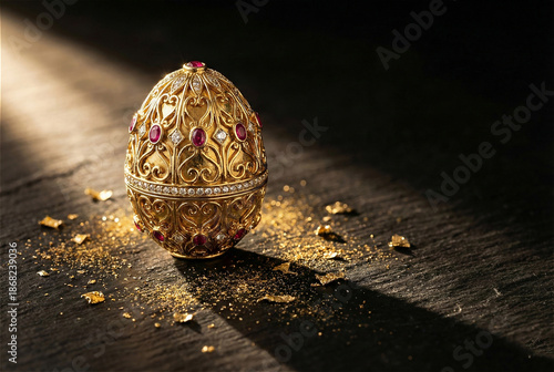 Decorative golden egg symbolizing elegance and value
