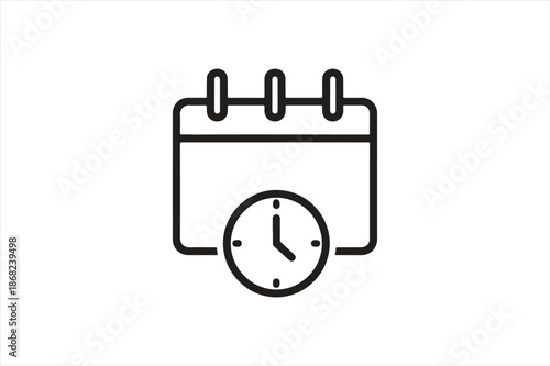 Calendar and clock icon for schedule and time management
