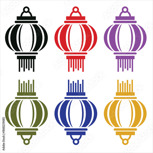 Wind Chime Icon Vector Isolated on White  Hanging Garden Decor Symbol