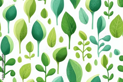 Wallpaper Mural Seamless Pattern Stylized Plant Growth Stages Seed Sprout Educational Botanical Design Torontodigital.ca
