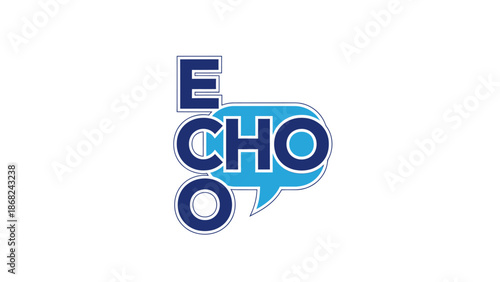 A logo featuring the word "ECHO" with a speech bubble for "CHO" on a white background